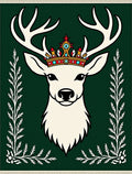 Royal White Stag Emerald Crown Rug