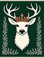 Royal White Stag Emerald Crown Rug