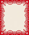 Scarlet White Cream Border Swirls Rug