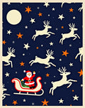 Santa Sleigh With Reindeer Night Sky Rug