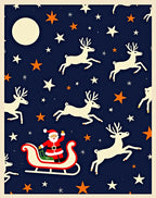 Santa Sleigh With Reindeer Night Sky Rug