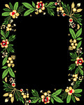 Yellow Red Green Floral Wreath Border Rug