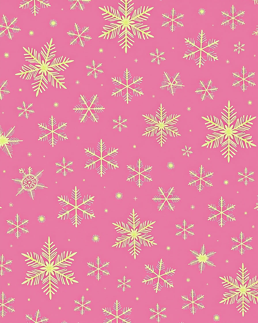 Pink Fluorescent Snowflake Collection Rug