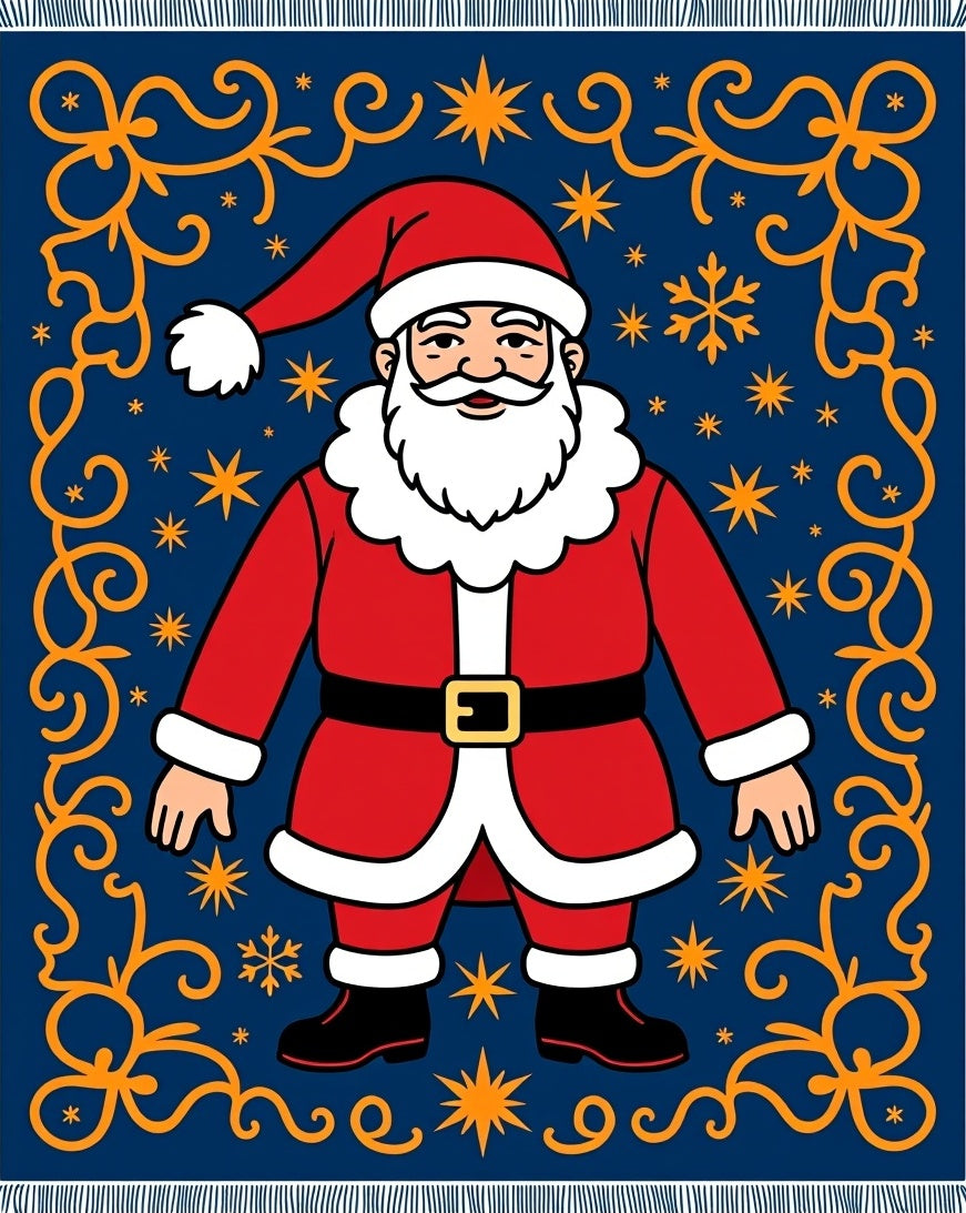 Festive Santa Claus Starry Night Rug