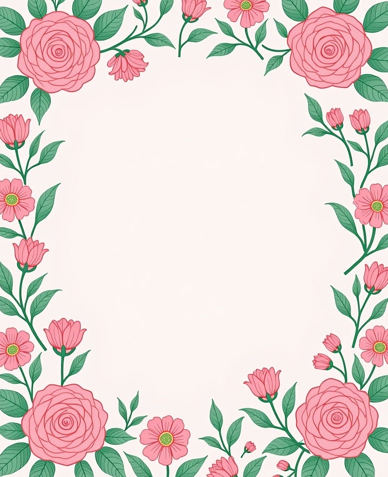 Pretty Pink Floral Garland Rug
