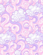 Whimsical Pink Purple Cloud Swirl Rug