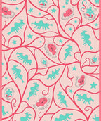 Pink Coral Blue Whimsical Creatures Rug