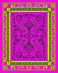 Hot Pink Ornate Scrollwork Rug
