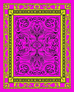 Hot Pink Ornate Scrollwork Rug