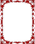 Crimson Hearts Swirl Border Rug