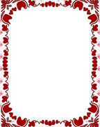 Crimson Hearts Swirl Border Rug