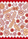 Red Tan Sweet Pastry Doodle Rug