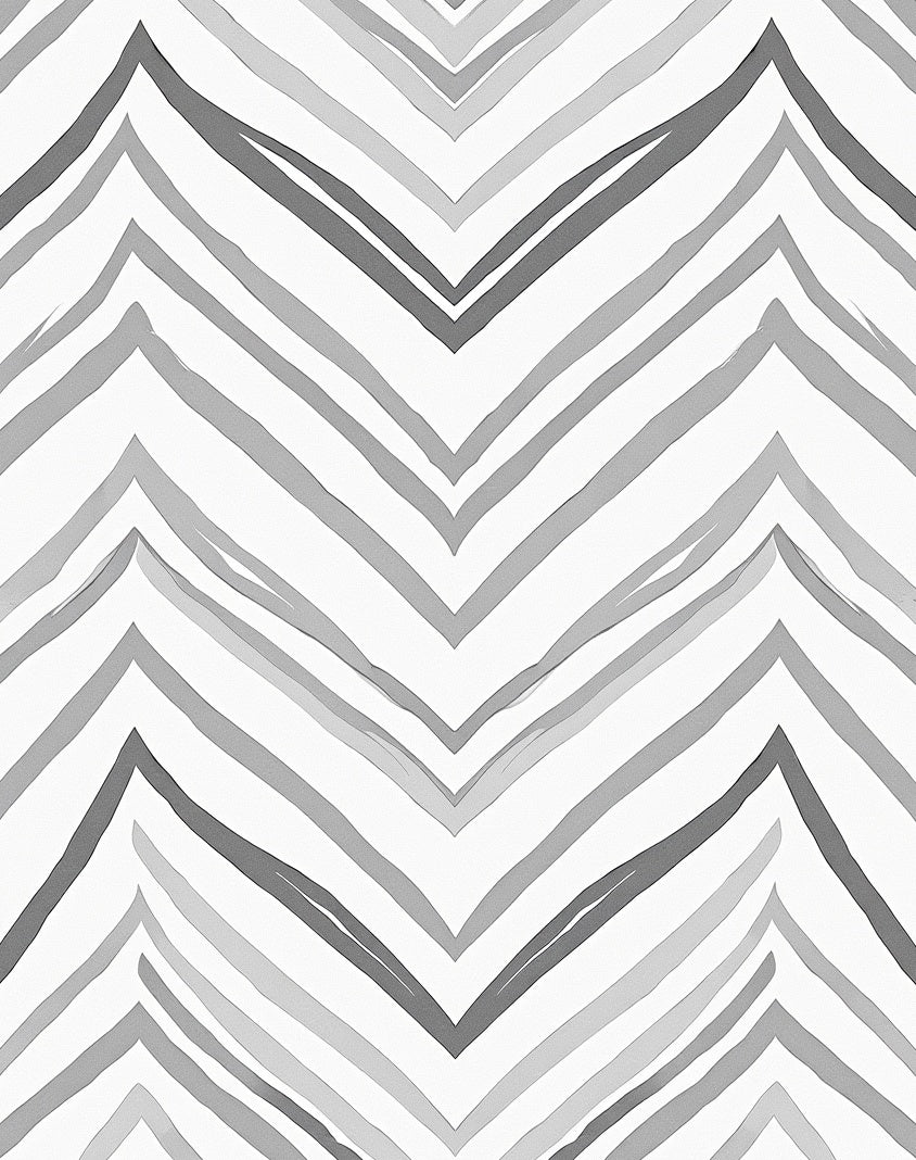 Modern Gray Chevron Stripe Rug