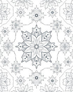 Classic Gray Floral Snowflake Medallion Rug