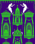 Vivid Green Gothic Spirits Architecture Rug