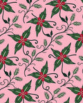 Pink Holly Berry Leaf Garland Rug