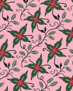 Pink Holly Berry Leaf Garland Rug