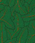 Emerald Green Tropical Leaf Vein Rug