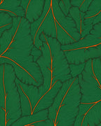 Emerald Green Tropical Leaf Vein Rug