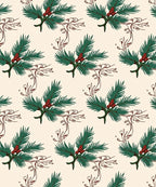 Festive Green Pine Berry Sprig Rug
