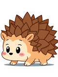 Cute Brown Hedgehog Animal Character Rug