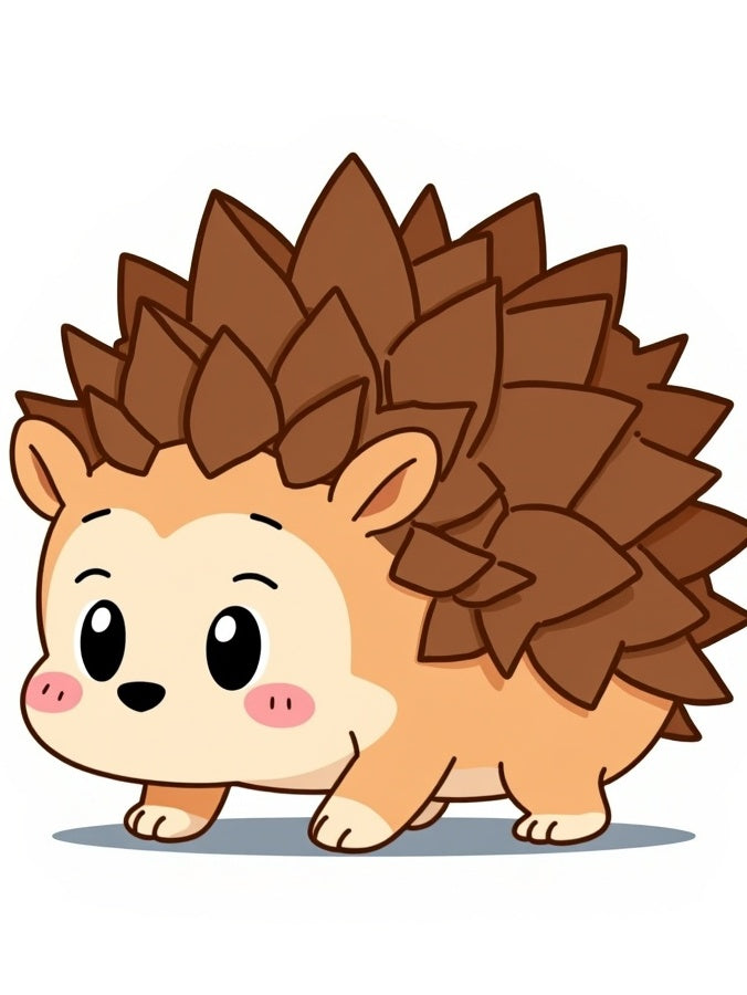 Cute Brown Hedgehog Animal Character Rug