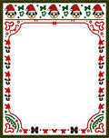 Christmas Puppy Santa Hat Border Rug