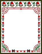 Christmas Puppy Santa Hat Border Rug