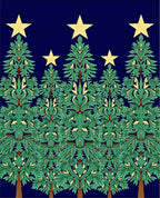 Green Starry Forest Trees Rug
