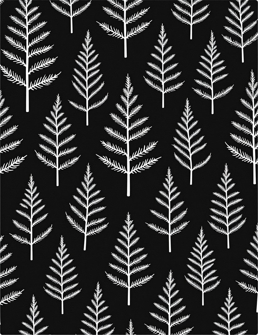 White Evergreen Forest Silhouette Rug