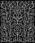 Black White Organic Tree Branch Rug