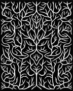 Black White Organic Tree Branch Rug