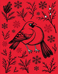 Cardinal with Snowflakes and Branches Rug