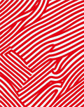 Bold Red White Stripe Curve Rug