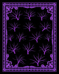 Vibrant Purple Bare Trees Border Rug