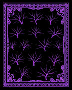 Vibrant Purple Bare Trees Border Rug