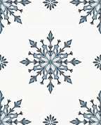Winter Blue Snowflake Corner Art Rug