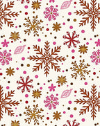 Bronze Pink Festive Snowflake Garland Rug