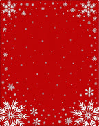 White Snowflakes on Red Field Rug
