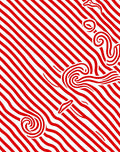 Bold Red Swirl Abstract Stripe Rug