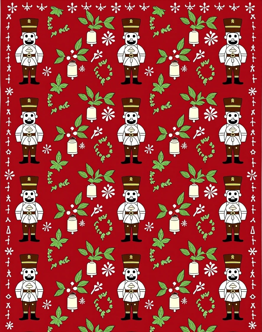 Red Nutcracker Bell Garden Rug