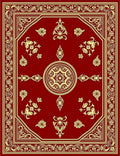 Crimson Gold Ornate Floral Medallion Rug
