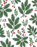 Green Fern with Red Berries Rug