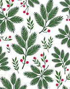 Green Fern with Red Berries Rug