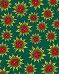 Emerald Green Red Yellow Floral Scatter Rug