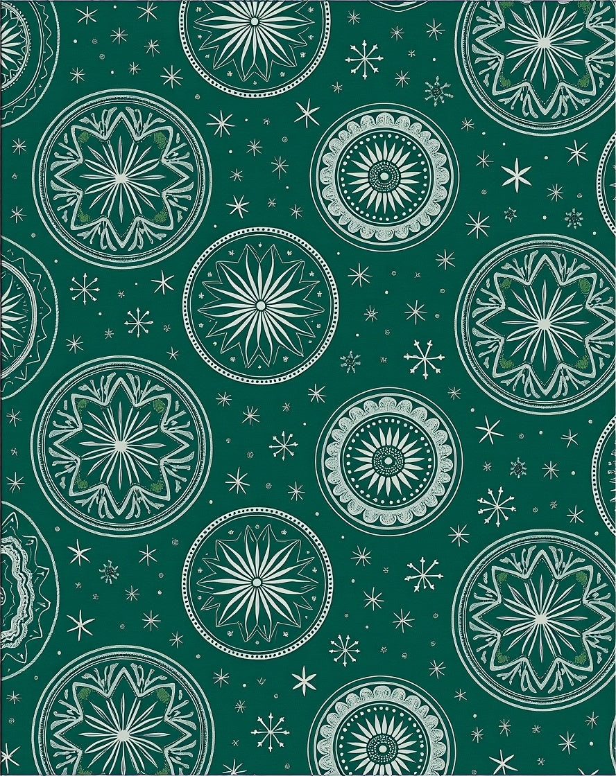 Emerald Green Circular Starburst Medallion Rug