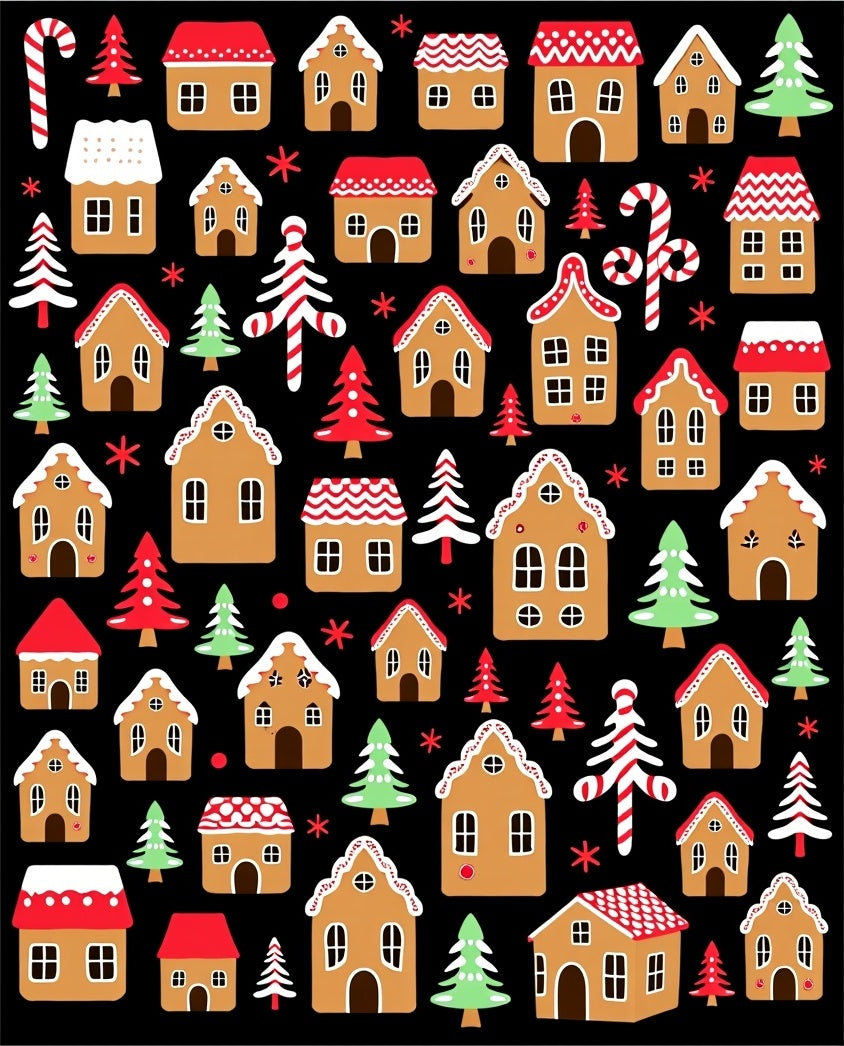 Festive Gingerbread House Holiday Collection Rug