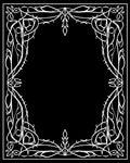 White Art Nouveau Floral Vine Frame Rug