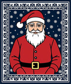 Classic Santa Claus Snowflake Border Rug