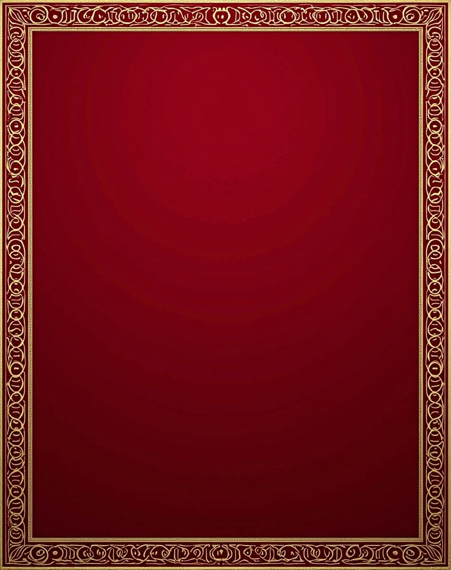 Regal Red Golden Arch Border Rug